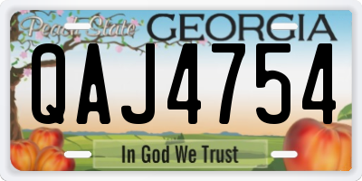 GA license plate QAJ4754