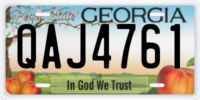 GA license plate QAJ4761