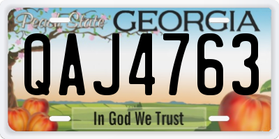 GA license plate QAJ4763
