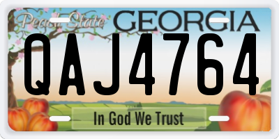 GA license plate QAJ4764