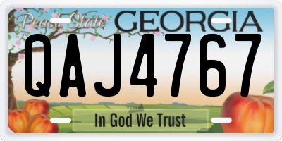 GA license plate QAJ4767