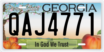 GA license plate QAJ4771