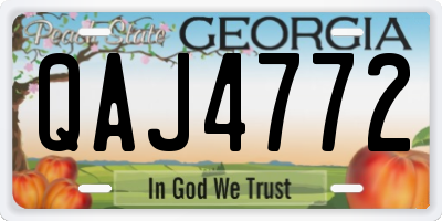 GA license plate QAJ4772