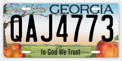 GA license plate QAJ4773