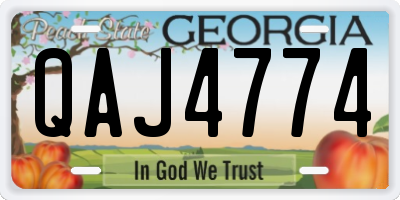 GA license plate QAJ4774