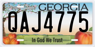 GA license plate QAJ4775
