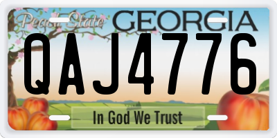 GA license plate QAJ4776