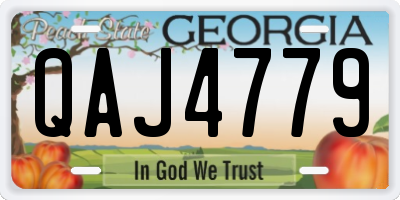 GA license plate QAJ4779
