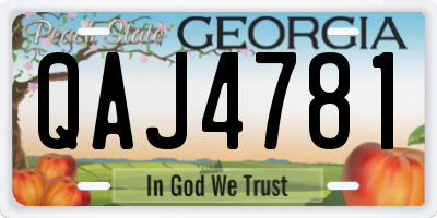 GA license plate QAJ4781