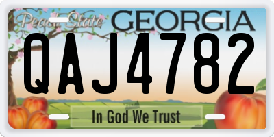 GA license plate QAJ4782