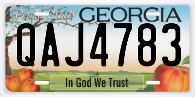 GA license plate QAJ4783