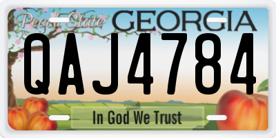 GA license plate QAJ4784