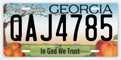 GA license plate QAJ4785