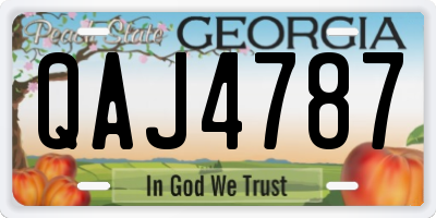 GA license plate QAJ4787