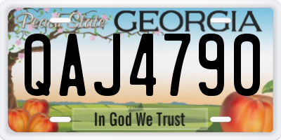 GA license plate QAJ4790