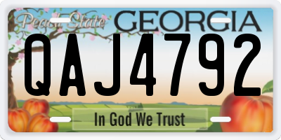 GA license plate QAJ4792