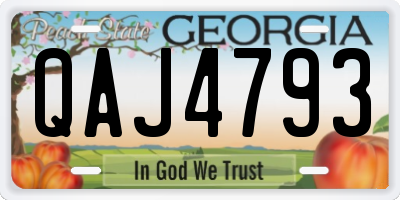 GA license plate QAJ4793