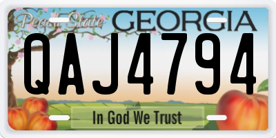 GA license plate QAJ4794
