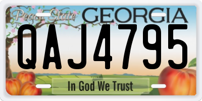 GA license plate QAJ4795