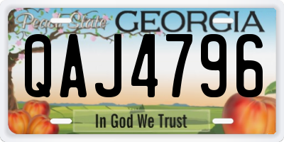GA license plate QAJ4796
