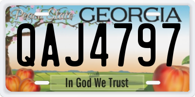 GA license plate QAJ4797