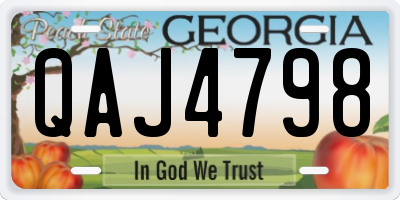 GA license plate QAJ4798