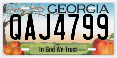 GA license plate QAJ4799