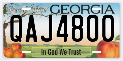 GA license plate QAJ4800