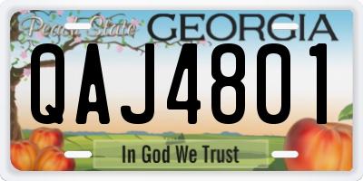 GA license plate QAJ4801