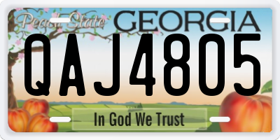 GA license plate QAJ4805