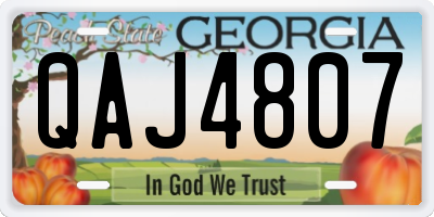 GA license plate QAJ4807