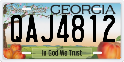GA license plate QAJ4812