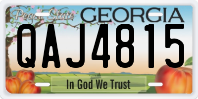 GA license plate QAJ4815