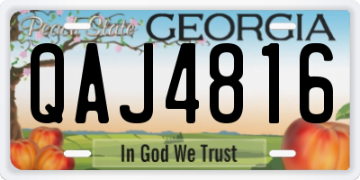 GA license plate QAJ4816