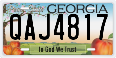 GA license plate QAJ4817