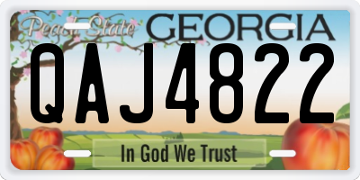 GA license plate QAJ4822