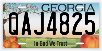 GA license plate QAJ4825