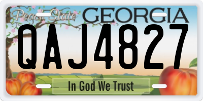 GA license plate QAJ4827