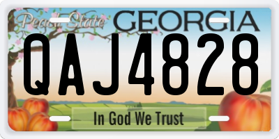 GA license plate QAJ4828