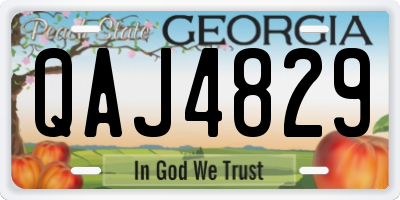 GA license plate QAJ4829