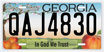 GA license plate QAJ4830