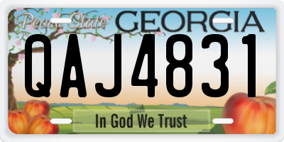 GA license plate QAJ4831