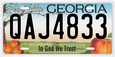 GA license plate QAJ4833