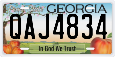 GA license plate QAJ4834