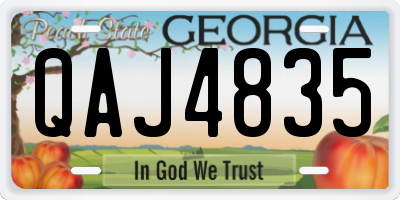 GA license plate QAJ4835