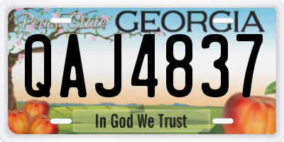 GA license plate QAJ4837