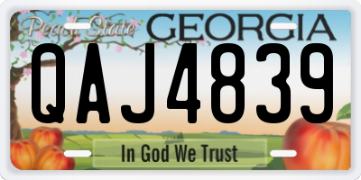GA license plate QAJ4839