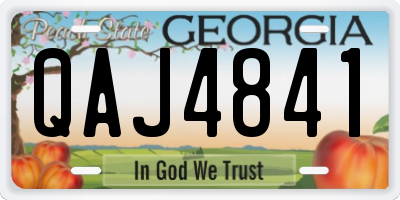 GA license plate QAJ4841