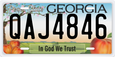 GA license plate QAJ4846