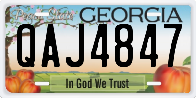 GA license plate QAJ4847
